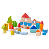 Colored Wooden Building Blocks - 46 Piece Set