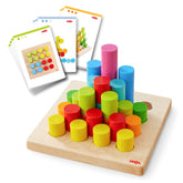 Rainbow Risers Wooden Stacking Cylinder Game