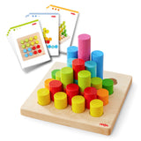 Rainbow Risers Wooden Stacking Cylinder Game