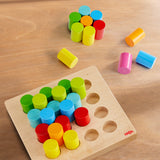 Rainbow Risers Wooden Stacking Cylinder Game