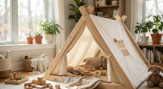 Wooden play tents for imaginative play