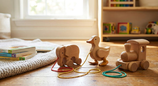 Wooden pull along toys for 1 year olds