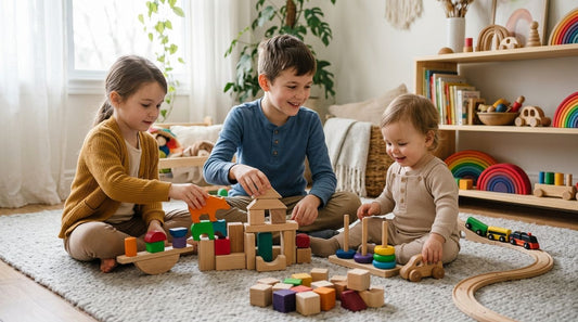 Wooden toys for siblings of different ages