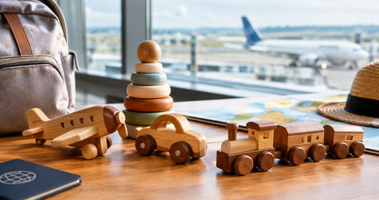 Wooden toys for holiday and travel abroad