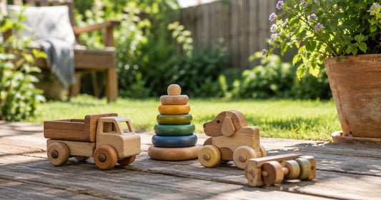 Can wooden toys be left outside in the garden?