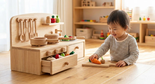 Wooden kitchen toys for toddlers