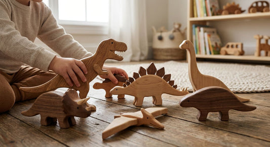 Wooden dinosaur toys for kids