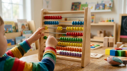 Wooden abacus counting frames for early number skills