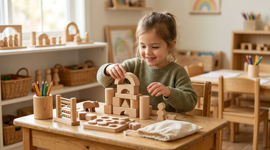 Wooden toys for children starting school