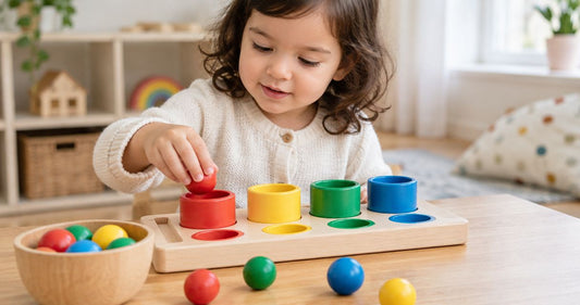 Wooden colour sorting toys for toddlers
