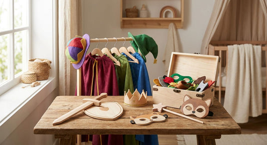 Wooden dress up and role play accessories