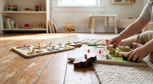 Wooden peg puzzles for toddlers