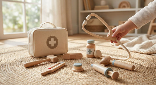 Wooden pretend doctor sets for role play