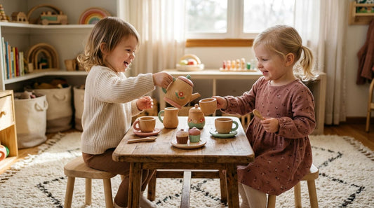 Wooden tea sets for toddler tea parties