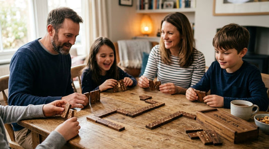Wooden domino sets for family game night