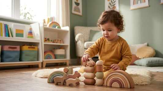 Wooden toys for settling into nursery for the first time
