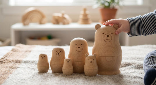 Wooden nesting toys for babies