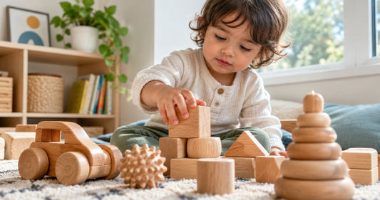 Wooden toys for texture and tactile exploration