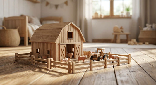 Wooden farm playsets for toddlers
