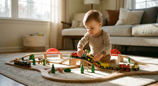 Wooden train sets for toddlers