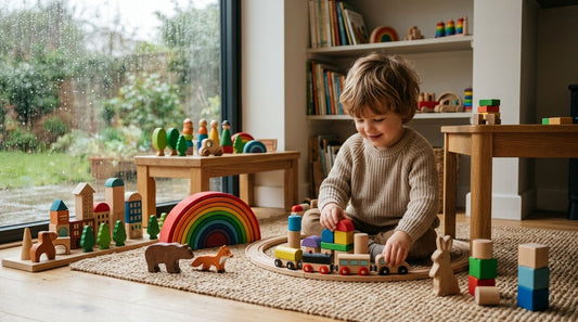 Wooden toys for rainy day indoor play