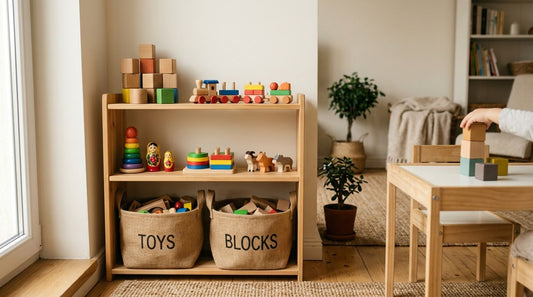 Wooden toys for small flats and space-saving storage