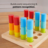 Rainbow Risers Wooden Stacking Cylinder Game